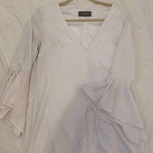 White v neck shift dress